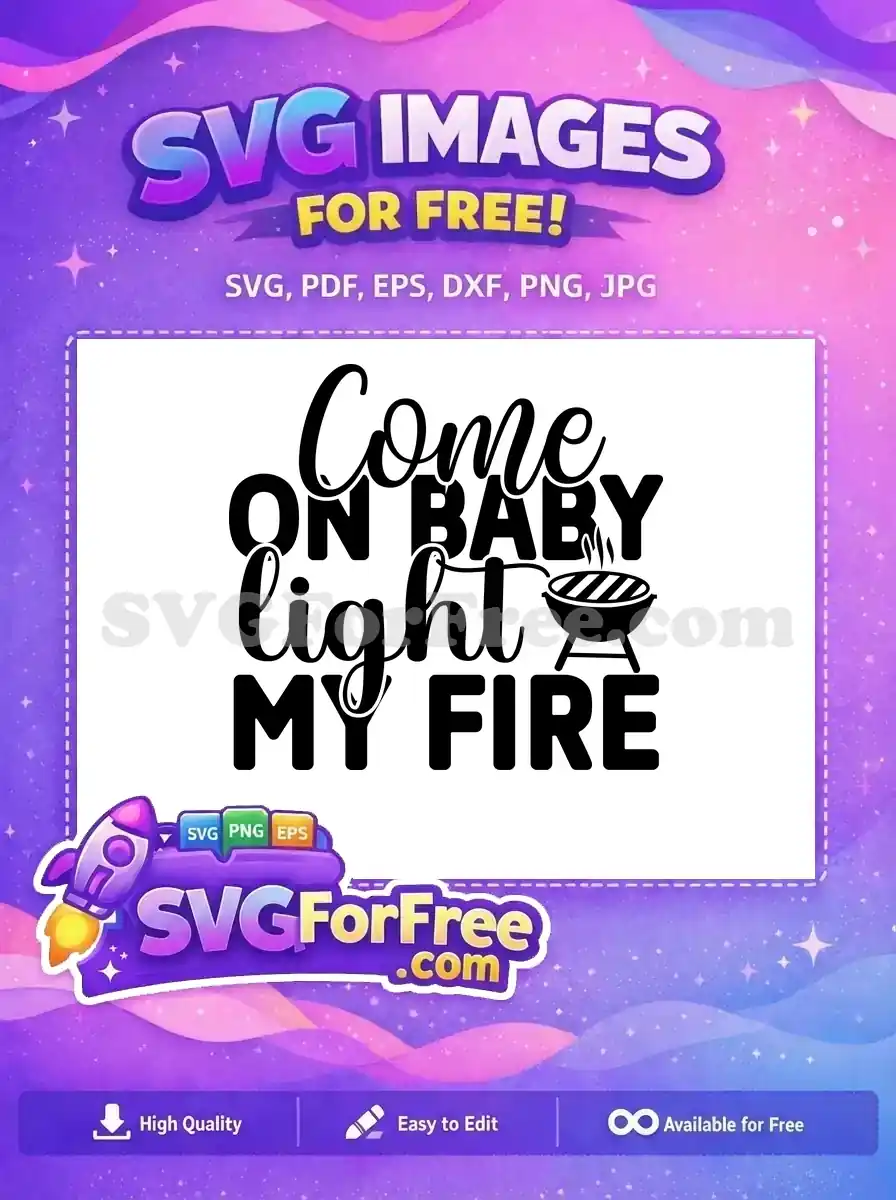 Free BBQ Grill Smoke Free Script Bold Fonts Cooking Quotes Free SVG