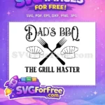 Free Chef Hats Free Grilling Forks Dad's BBQ Master Quote Free SVG - Instant Download
