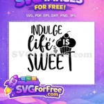 Free Indulge Sweet Quote Free Cupcake Hearts Cooking-Quotes Free SVG - Instant Download