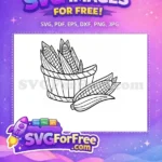 Free Golden Corn Free Farm Silhouette Autumn Harvest Free SVG - Instant Download