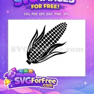 Free Black Silhouette Corncob Free Organic Harvest Design Autumn Farm Free SVG