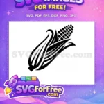 Free Black Corn Cob Free Detailed Husk Leaves Farm Harvest Season Free SVG - Instant Download