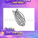Free Whole Cob Free Farm Vegetable Corn Silhouette Free SVG - Instant Download