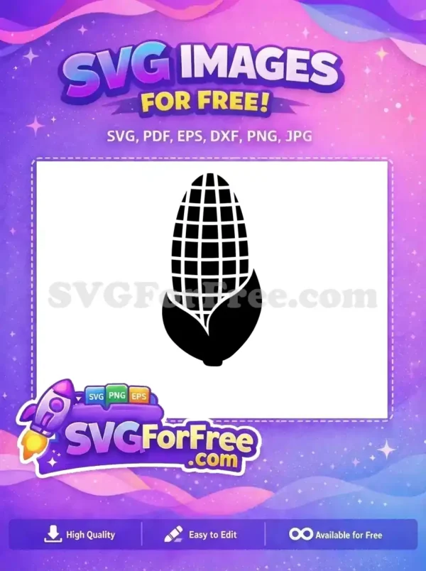 Free Detailed Black Grid Free Sweet Kernel Crop Autumn Harvest Free SVG