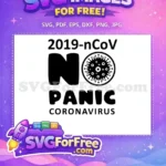Free No Panic Text Free Black Virus Graphic COVID 19 Prevention Free SVG - Instant Download