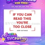 Free Social Distancing Warning Free Bold Red Lettering COVID 19 Free SVG - Instant Download