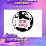 Free black globe Free stop virus mask COVID-19 Free SVG - Instant Download