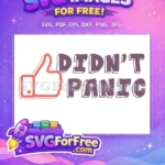 Free Coral Thumbs Up Free Purple Didn't Panic Text COVID-19 Free SVG - Instant Download