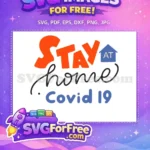 Free Orange Stay Home Free Blue House Covid-19 Free SVG - Instant Download