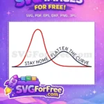 Free Stay Home Red Curve Free Flatten The Curve COVID 19 Free SVG - Instant Download
