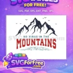 Free Blue Mountains Free Red Text COVID-19 Awareness Free SVG - Instant Download