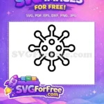 Free Black Outline Virus Free Minimal COVID 19 Pandemic Free SVG - Instant Download