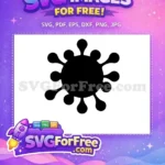 Free Black Virus Free Spiky Cell COVID 19 Free SVG - Instant Download