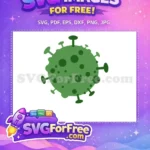 Free Green Virus Free Spiked Design COVID 19 Free SVG - Instant Download