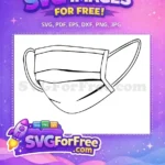 Free White Face Mask Free Protective Earloop COVID-19 Free SVG - Instant Download