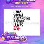 Free Bold Social Distancing Free Red Script Hip COVID-19 Humor Free SVG - Instant Download