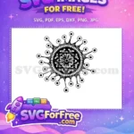 Free Black White Virus Free Mandala COVID 19 Free SVG - Instant Download
