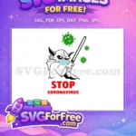 Free Masked Yoda Lightsaber Free Fighting COVID Virus Star Wars Free SVG - Instant Download