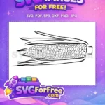 Free black detailed silhouette Free farm fresh corn Free SVG - Instant Download