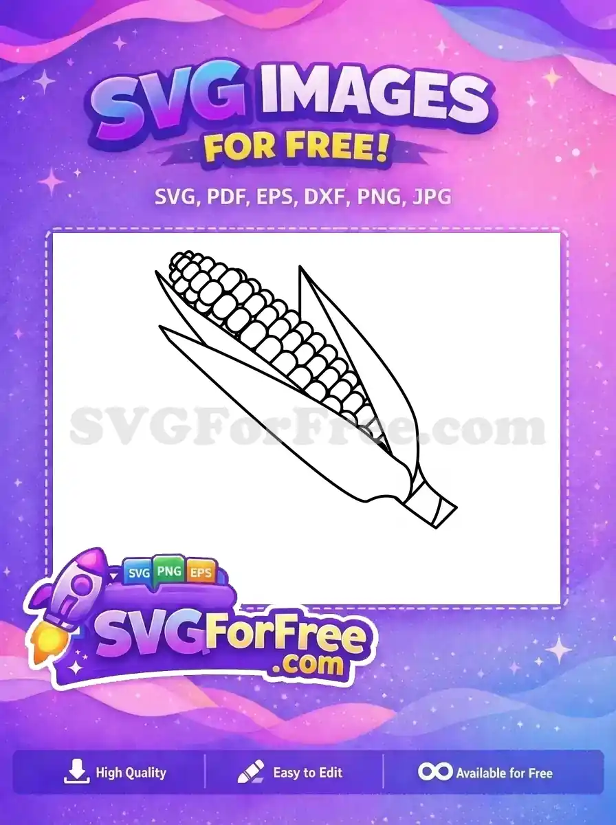 Free Peeled Husk Outline Free Sweet Vegetable Shape Farm Produce Free SVG