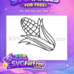 Free Detailed Husk Free Fresh Maize Outline Harvest Festival Free SVG - Instant Download