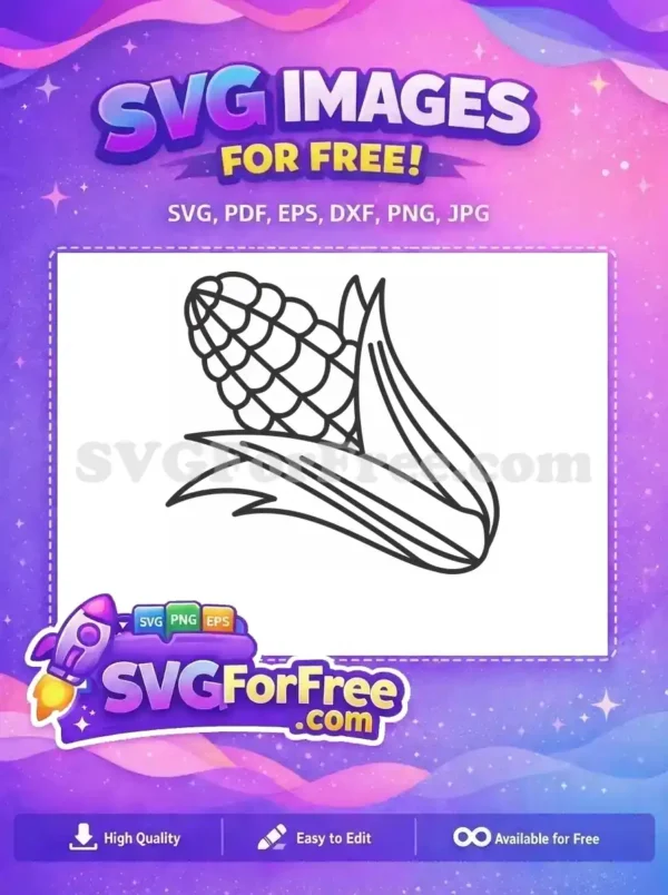 Free Detailed Husk Free Fresh Maize Outline Harvest Festival Free SVG
