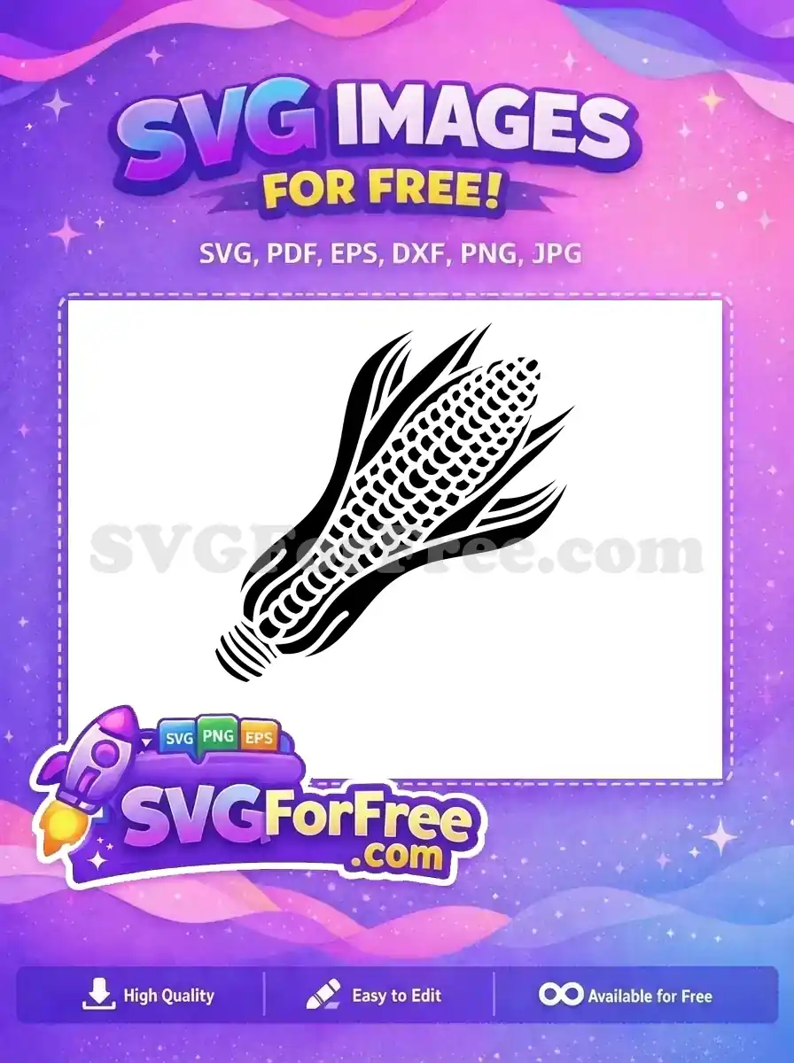 Free black corn cob Free harvest season vegetable farm produce Free SVG