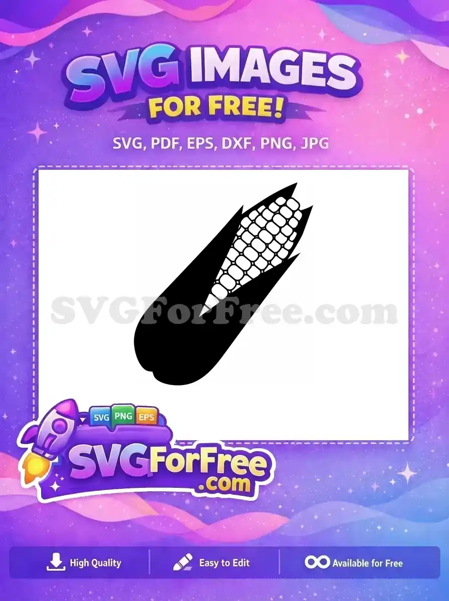 Free Happy Corn Free Yellow Grain Corn Silhouette Free SVG