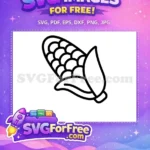 Free Detailed Kernel Outline Free Partially Peeled Husk Farm Harvest Free SVG - Instant Download