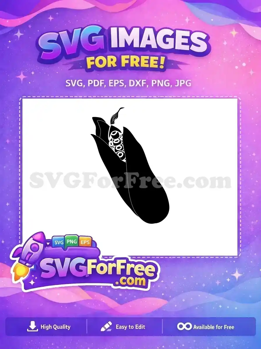 Free Black Corn Cob Free Kernels Outline Design Farm Harvest Free SVG