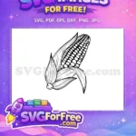 Free Peeled Corn Free Detailed Kernel Corn Silhouette Free SVG - Instant Download