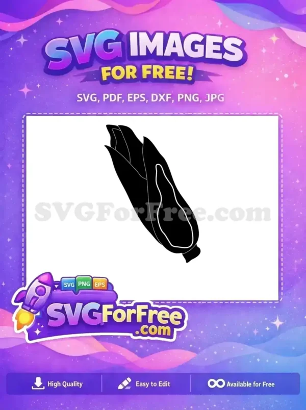 Free Black Corn Free Detailed Husk Farm Harvest Food Free SVG
