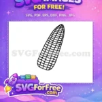 Free Black Outline Free Detailed Grid Texture Corn Silhouette Free SVG - Instant Download