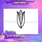 Free Black Outlined Corn Free Harvest Silhouette Design Farm Produce Free SVG - Instant Download