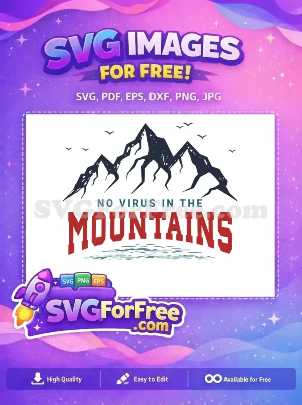 Free Dark Blue Mountains Free Red Mountains Coronavirus Quotes Free SVG