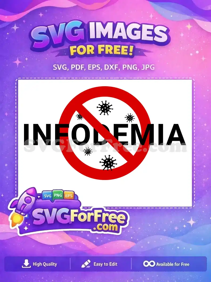 Free Stop Infodemia Free Red Circle Coronavirus Quotes Free SVG