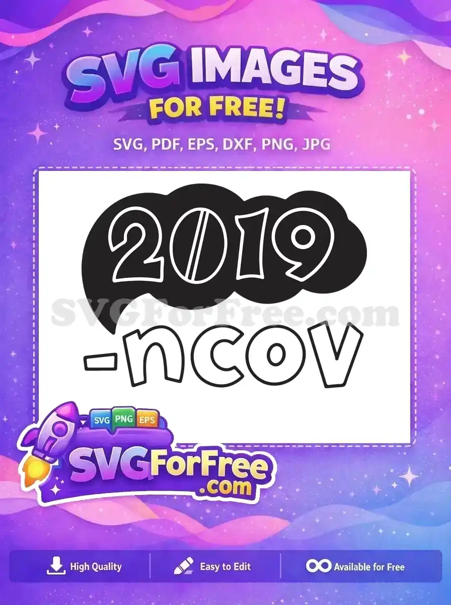 Free Black White 2019 Free nCoV Speechbubble Coronavirus Free SVG