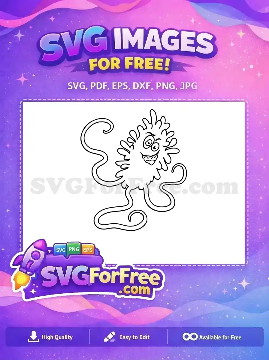 Free Mischievous Spiky Virus Free Wide-Eyed Monster Coronavirus Quotes Free SVG
