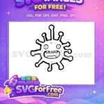 Free Surprised Cartoon Free Black Spiky Coronavirus Quotes Free SVG - Instant Download