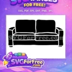 Free Black Couch Silhouette Free Iconic Friends TV Show Free SVG - Instant Download