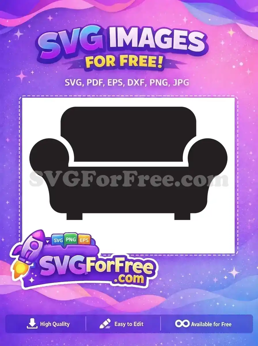 Free dark modern couch Free simple furniture design lounge room Free SVG