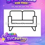 Free Modern Couch Silhouette Free Minimalist Furniture Graphic Living Room Decor Free SVG - Instant Download