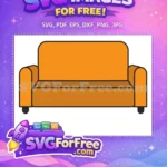 Free Vibrant Orange Free Modern Silhouette Friends Couch Free SVG - Instant Download
