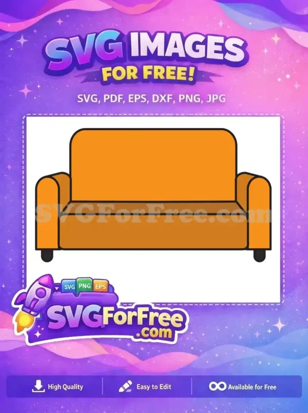 Free Vibrant Orange Free Modern Silhouette Friends Couch Free SVG