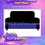 Free Black Homer Silhouette Free Blue Couch The Simpsons Free SVG - Instant Download