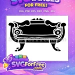 Free Ornate Black Couch Free Classic Furniture Silhouette Living Room Decor Free SVG - Instant Download