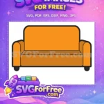 Free Orange Classic Couch Free Iconic Sofa Friends TV Show Free SVG - Instant Download
