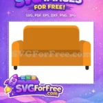 Free Orange Couch Free Modern Furniture Cozy Living Room Free SVG - Instant Download