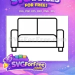 Free Couch Silhouette Icon Free Living Room Furniture Clipart Free SVG - Instant Download