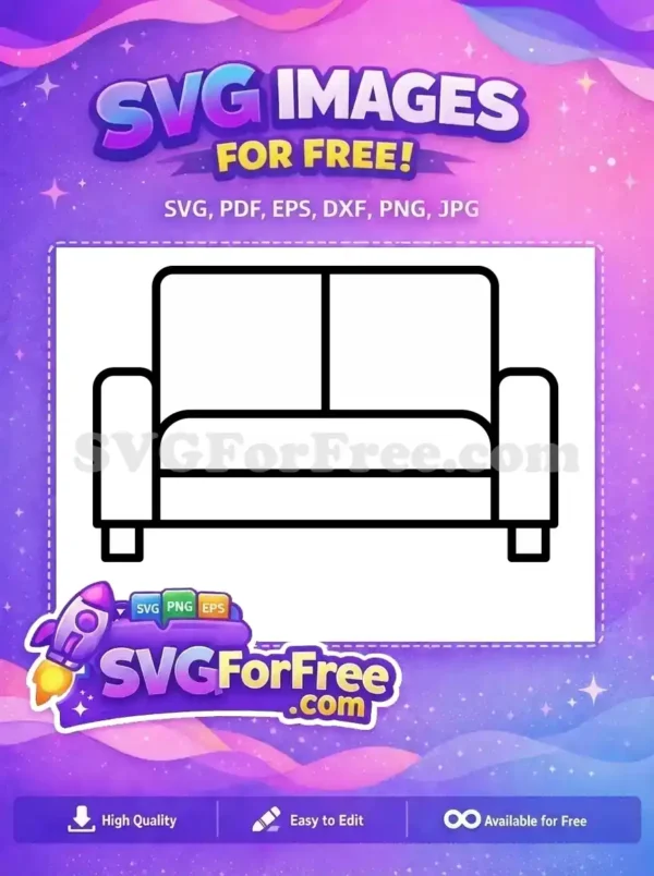 Free Couch Silhouette Icon Free Living Room Furniture Clipart Free SVG